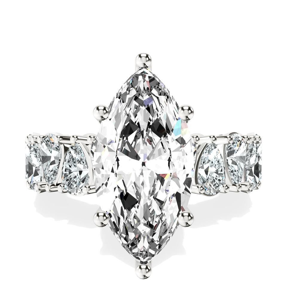 Platinum Cordelia Side Pear Lab Diamond Ring front image