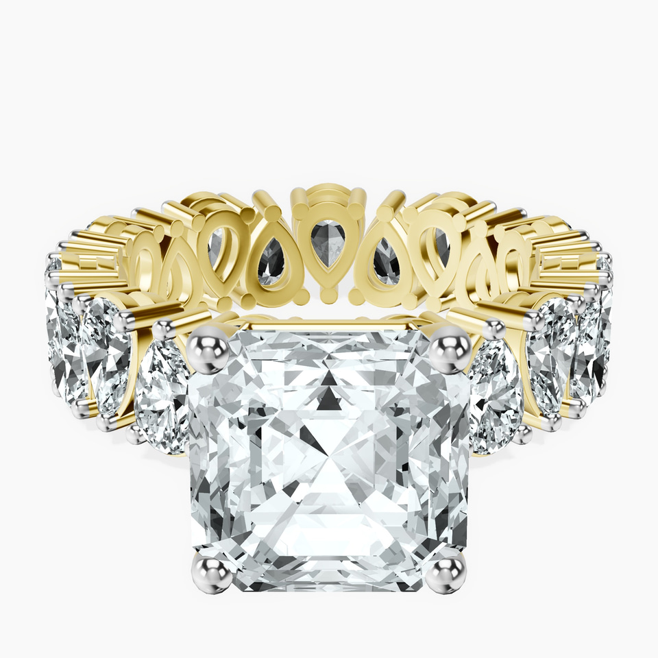 10kt Yellow Gold Cordelia Side Pear Lab Diamond Ring front image