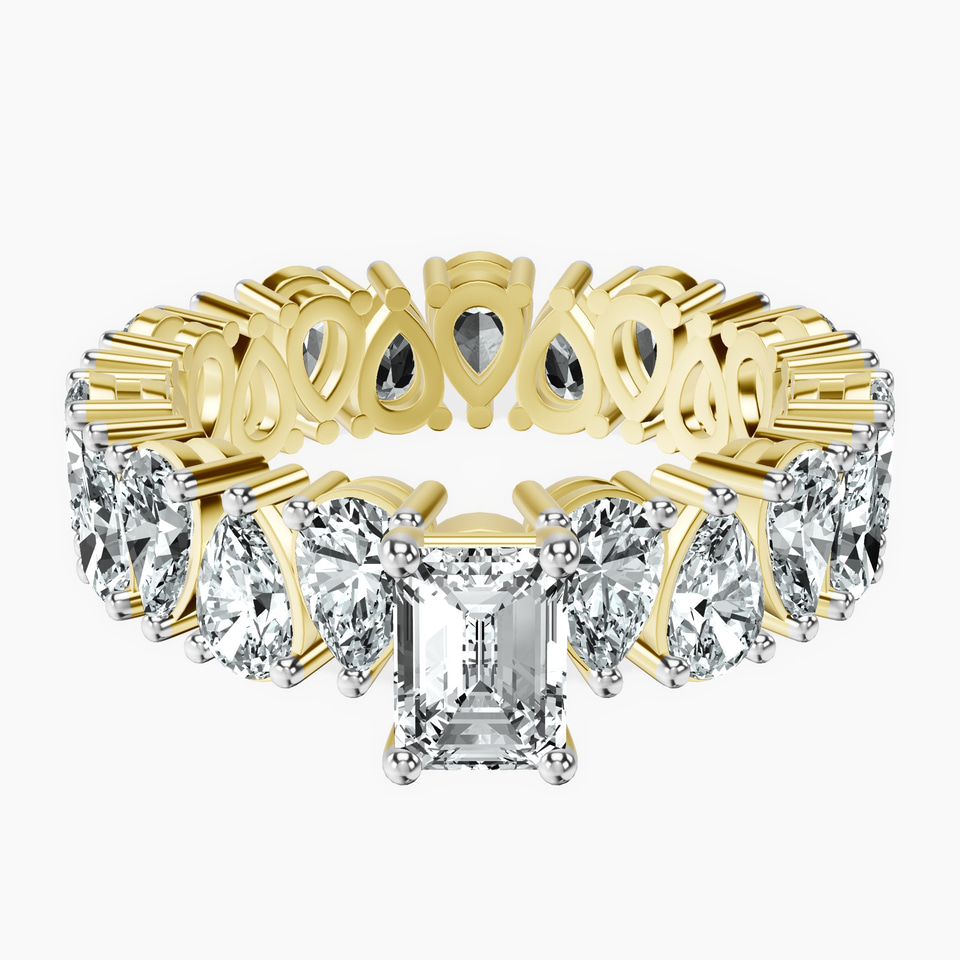 10kt Yellow Gold Cordelia Side Pear Lab Diamond Ring front image