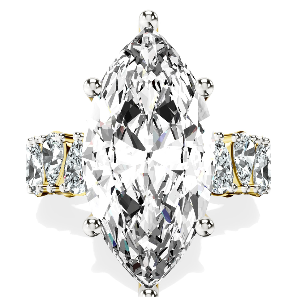10kt Yellow Gold Cordelia Side Pear Lab Diamond Ring front image