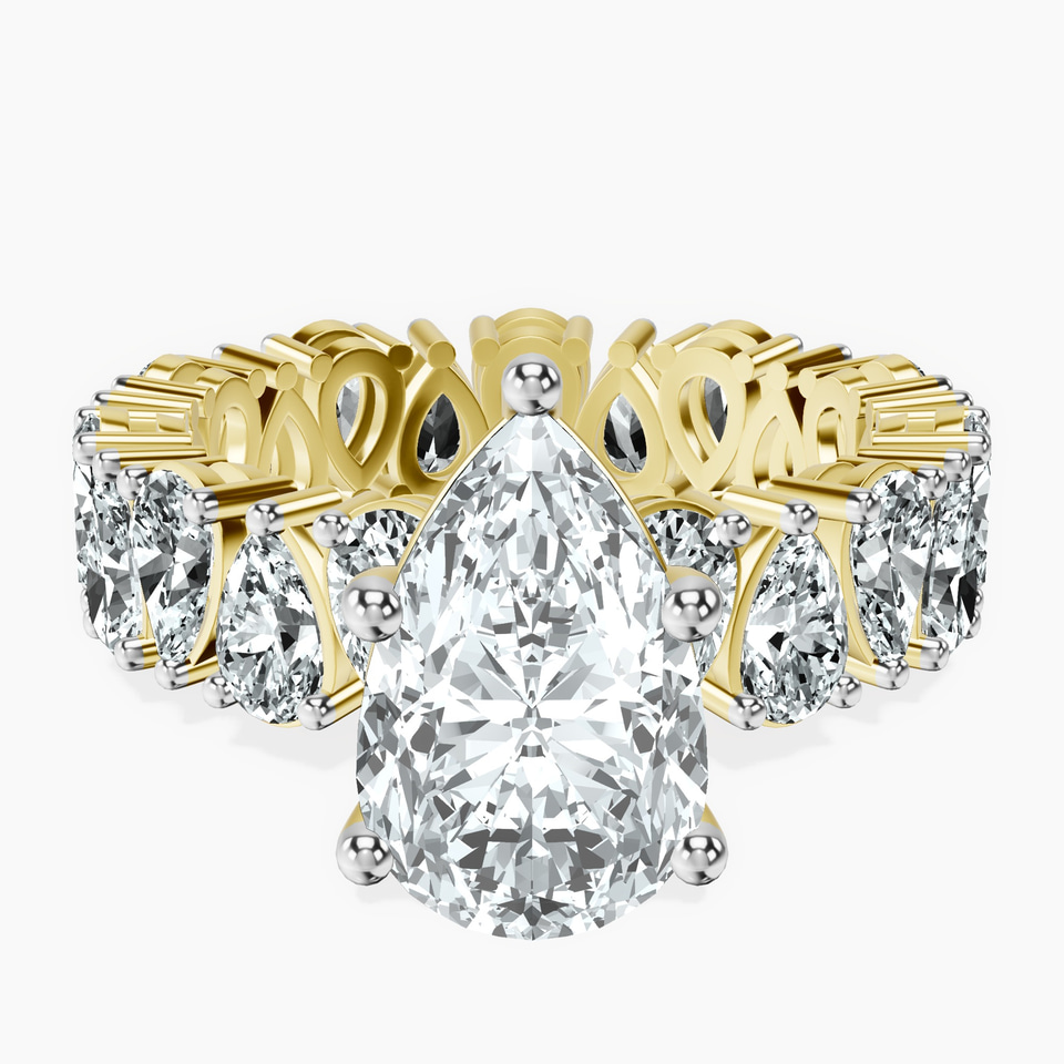 14kt Yellow Gold Cordelia Side Pear Lab Diamond Ring front image