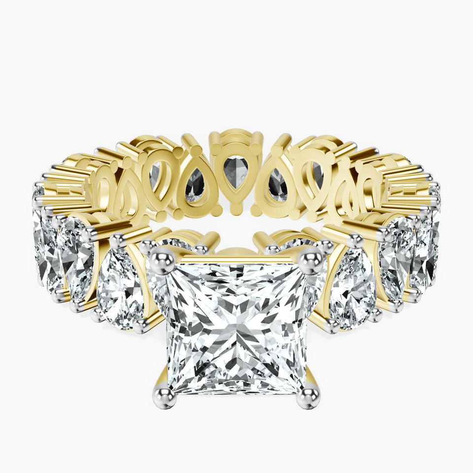 9ct Yellow Gold Cordelia Side Pear Lab Diamond Ring front image