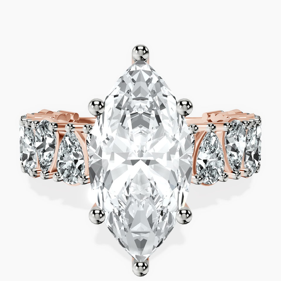 18kt Rose Gold Esme Side Pear Lab Diamond Ring front image