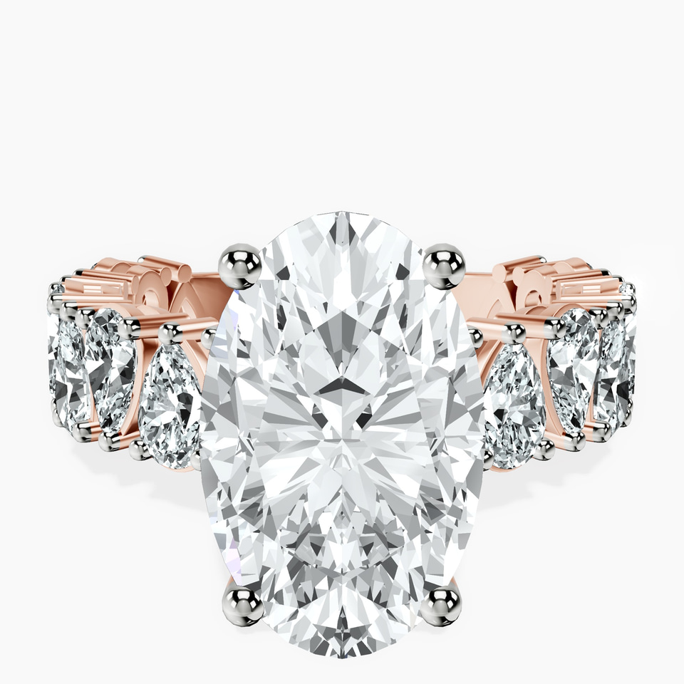 18kt Rose Gold Esme Side Pear Lab Diamond Ring front image