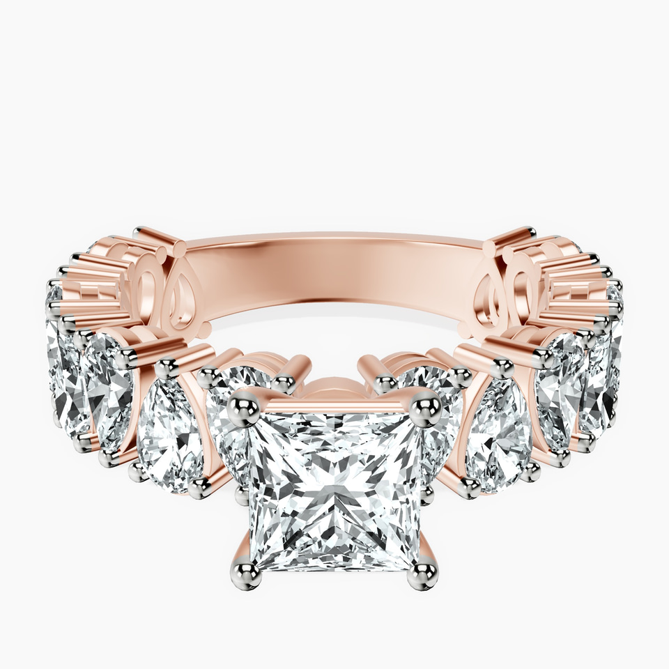 18kt Rose Gold Esme Side Pear Lab Diamond Ring front image