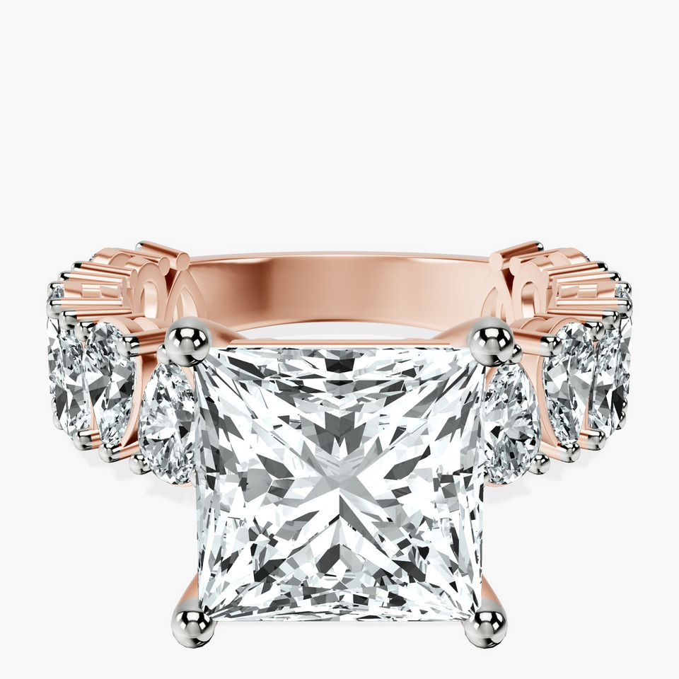18kt Rose Gold Esme Side Pear Lab Diamond Ring front image