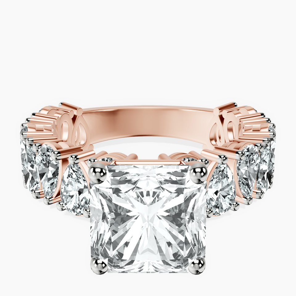 18kt Rose Gold Esme Side Pear Lab Diamond Ring front image