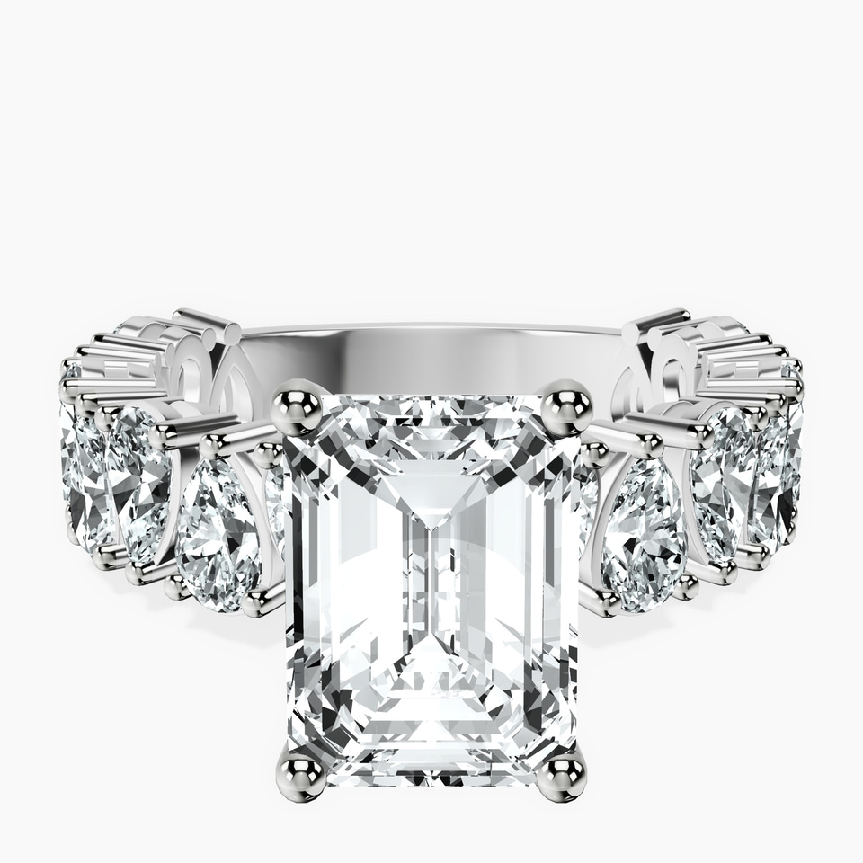 10kt White Gold Esme Side Pear Lab Diamond Ring front image