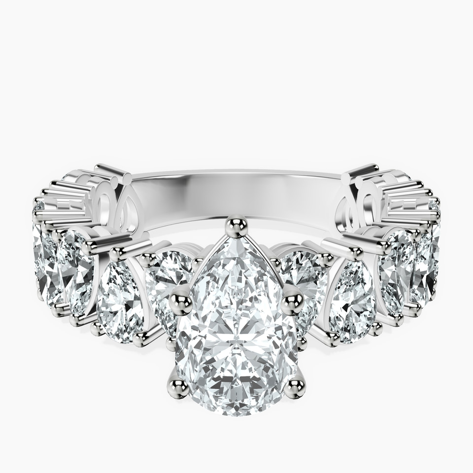 Platinum Esme Side Pear Lab Diamond Ring front image