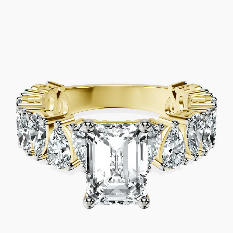 9ct Yellow Gold Esme Side Pear Lab Diamond Ring front image