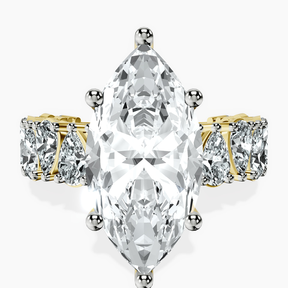 10kt Yellow Gold Esme Side Pear Lab Diamond Ring front image