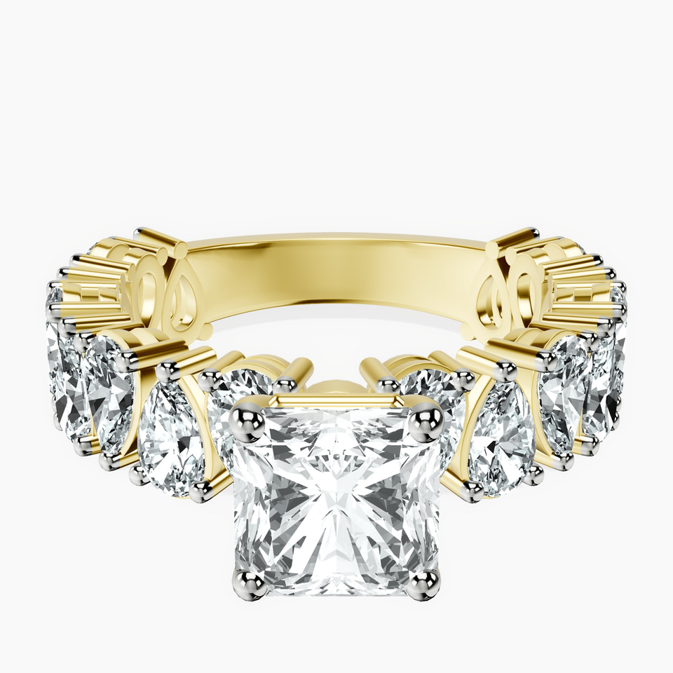9ct Yellow Gold Esme Side Pear Lab Diamond Ring front image
