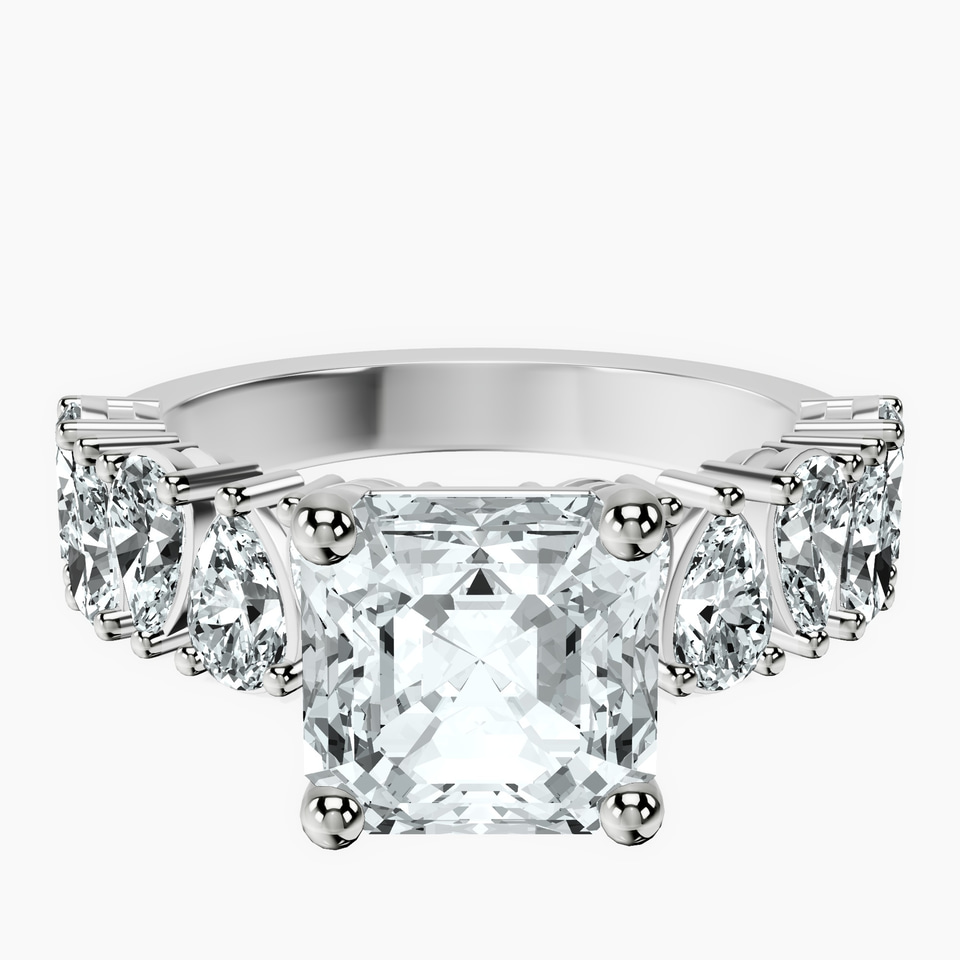 9ct White Gold Adeline Side Pear Lab Diamond Ring front image