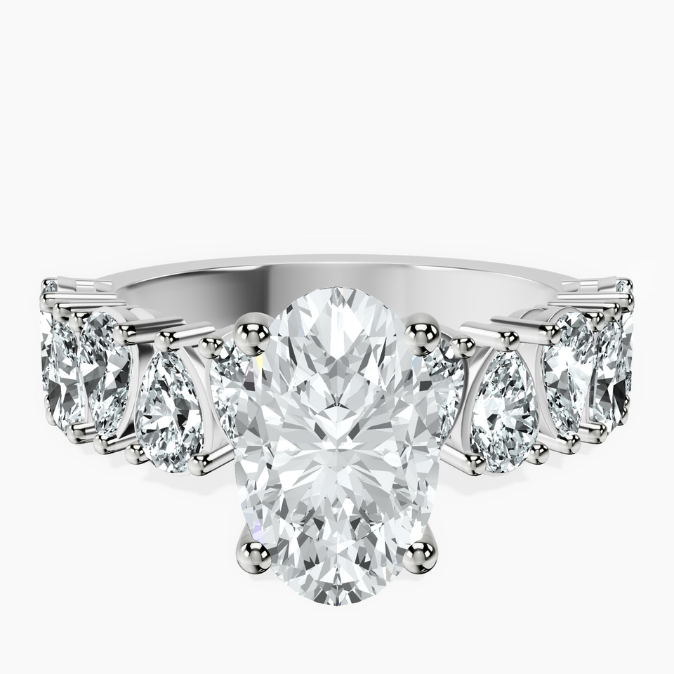 10kt White Gold Adeline Side Pear Lab Diamond Ring front image