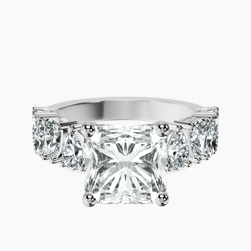 10kt White Gold Adeline Side Pear Lab Diamond Ring front image