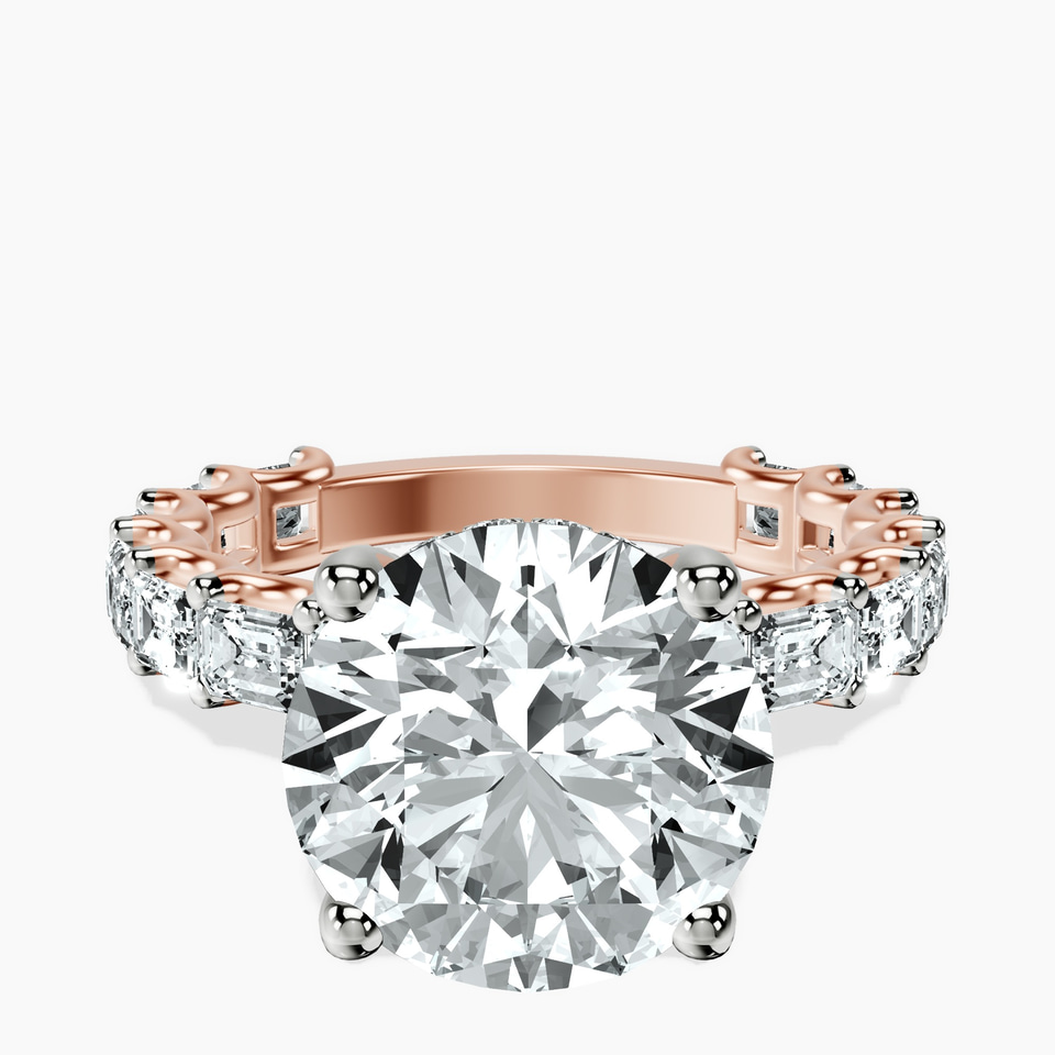 14kt Rose Gold Giselle Side Emerald Lab Diamond Ring front image