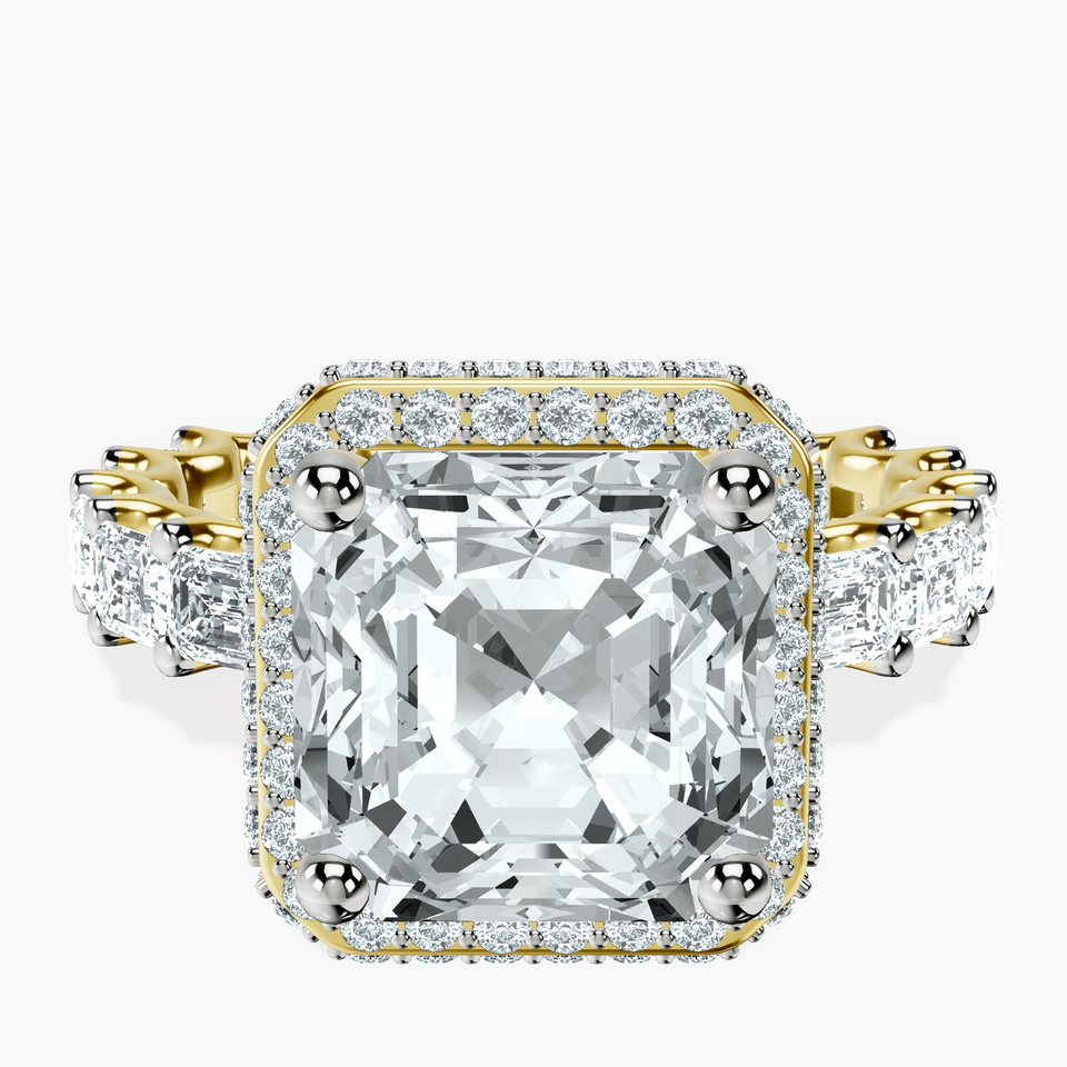 10kt Yellow Gold Amaryllis Side Emerald Lab Diamond Ring front image