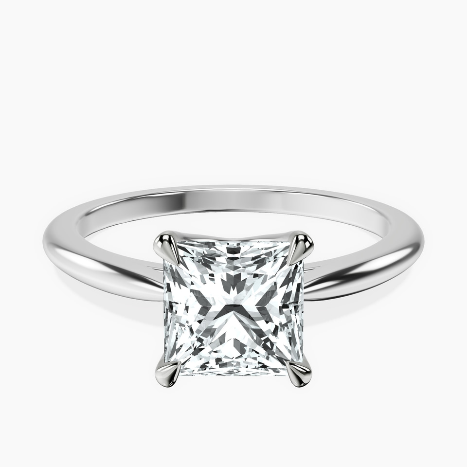 10kt White Gold Azalea Classic Solitaire 1.5mm Lab Diamond Ring front image