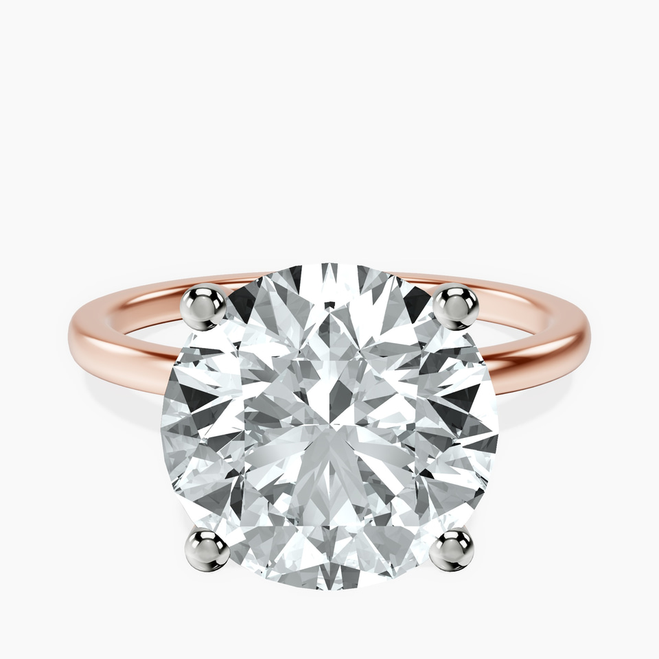 14kt Rose Gold Four Prong Solitaire 1.5mm Lab Diamond Ring front image