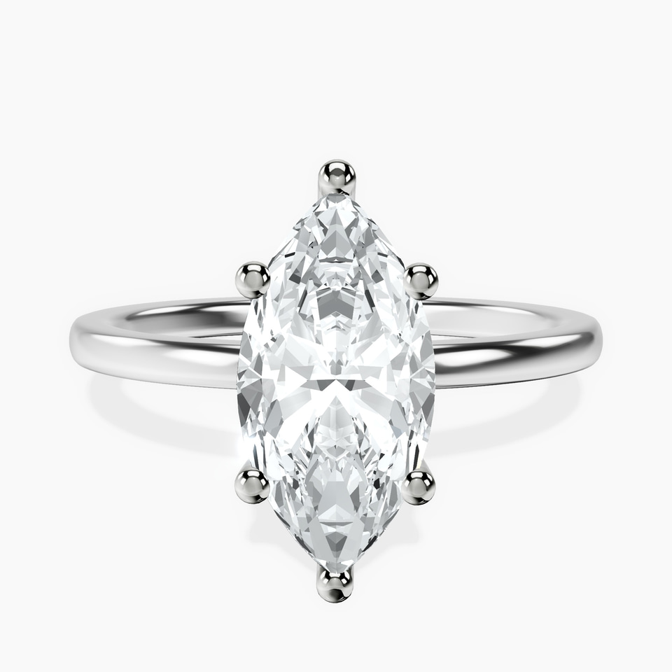 9ct White Gold Four Prong Solitaire 1.5mm Lab Diamond Ring front image
