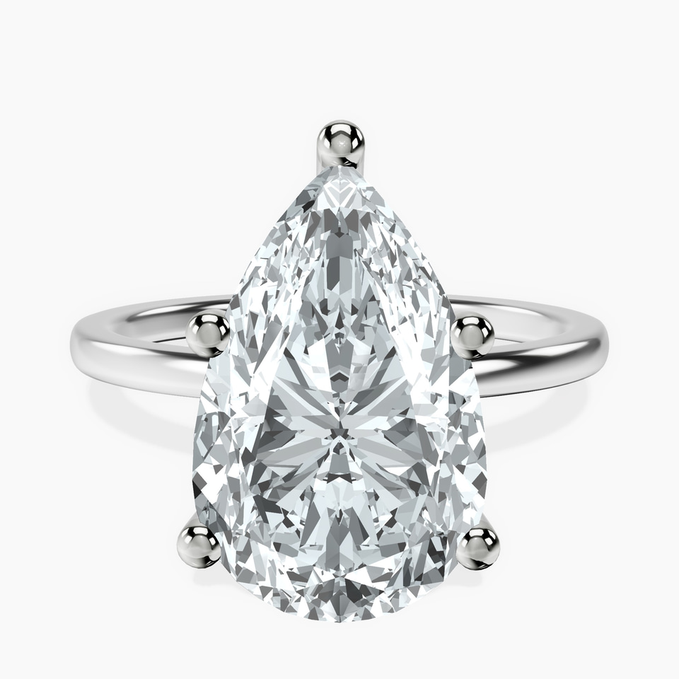 18kt White Gold Four Prong Solitaire 1.5mm Lab Diamond Ring front image