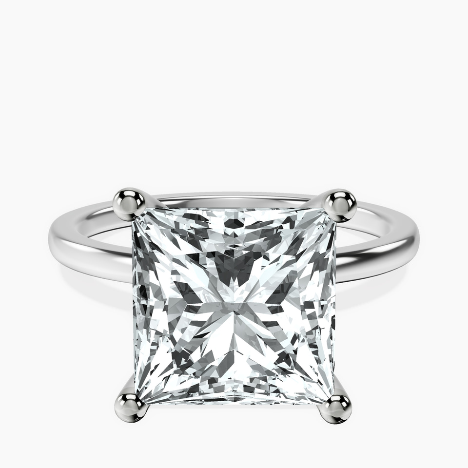 Platinum Four Prong Solitaire 1.5mm Lab Diamond Ring front image