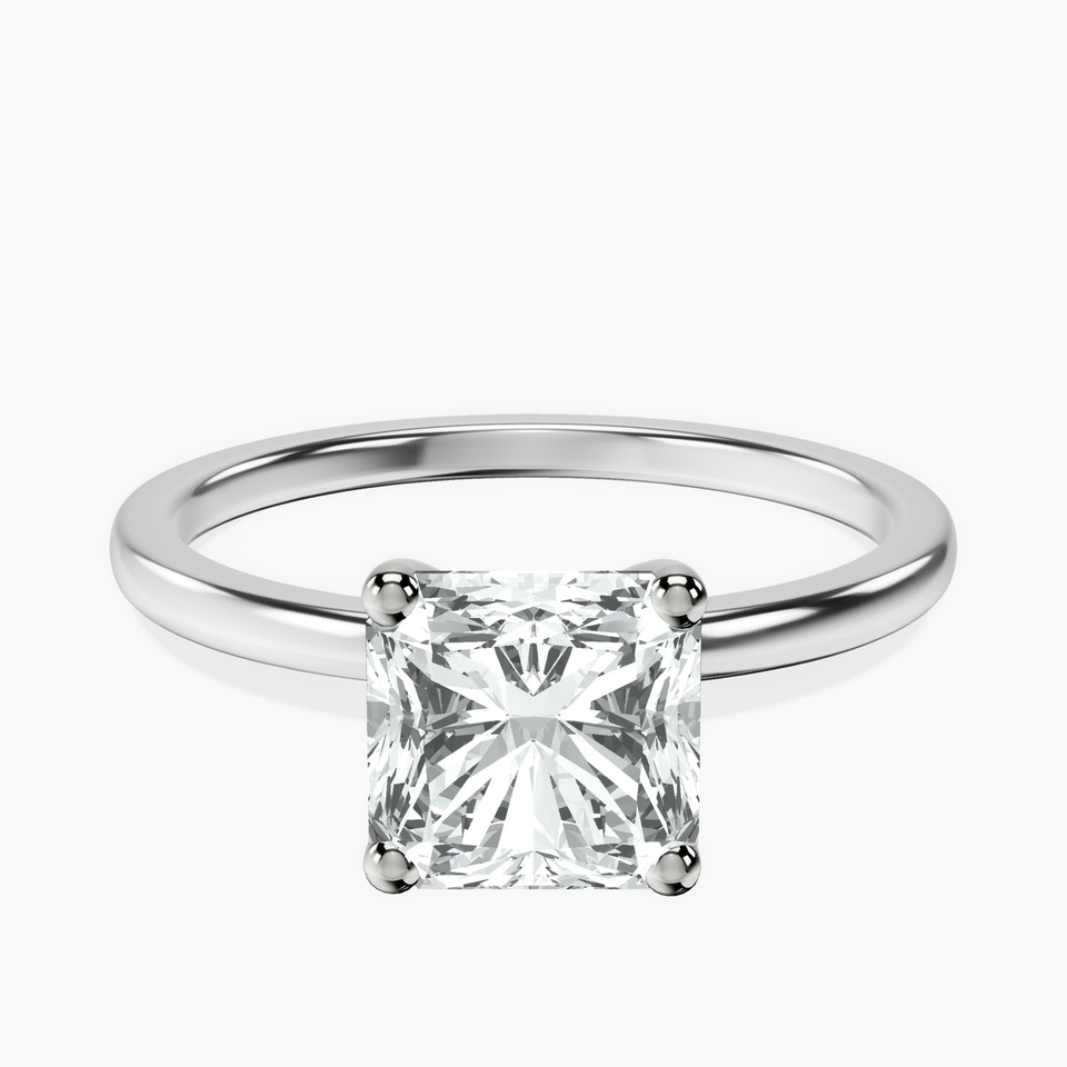 Platinum Four Prong Solitaire 1.5mm Lab Diamond Ring front image