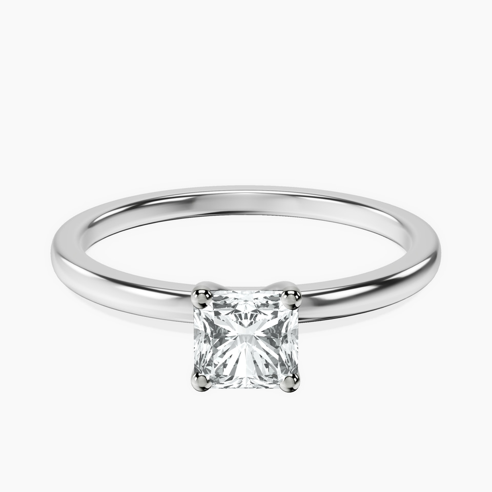 Platinum Four Prong Solitaire 1.5mm Lab Diamond Ring front image