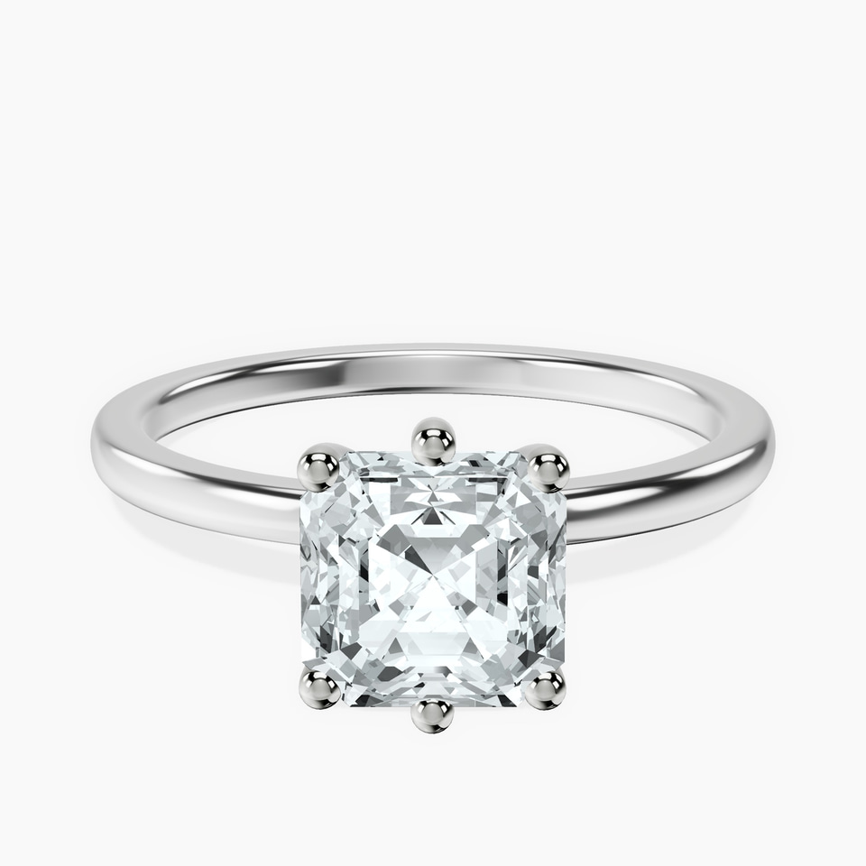 9ct White Gold Six Prong Solitaire 1.5mm Lab Diamond Ring front image