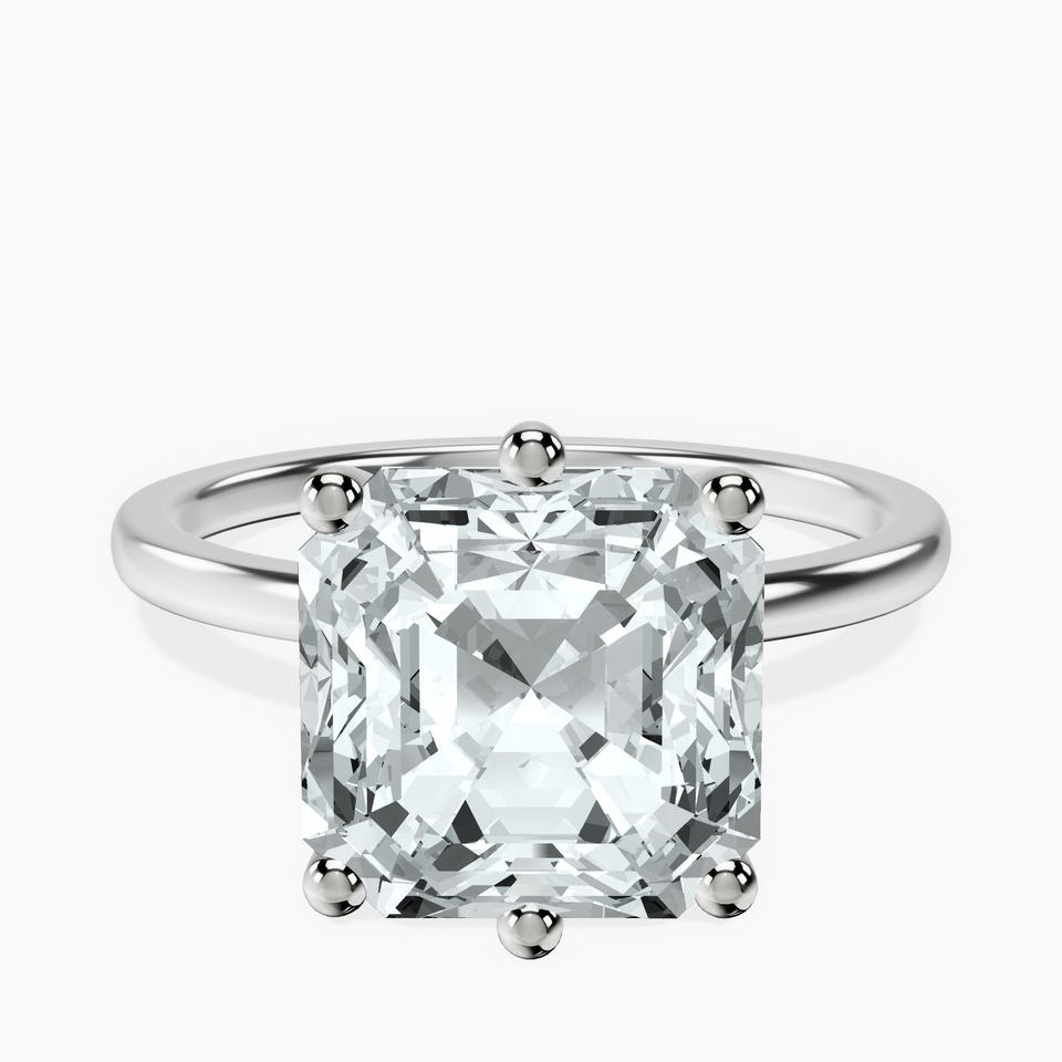 18kt White Gold Six Prong Solitaire 1.5mm Lab Diamond Ring front image