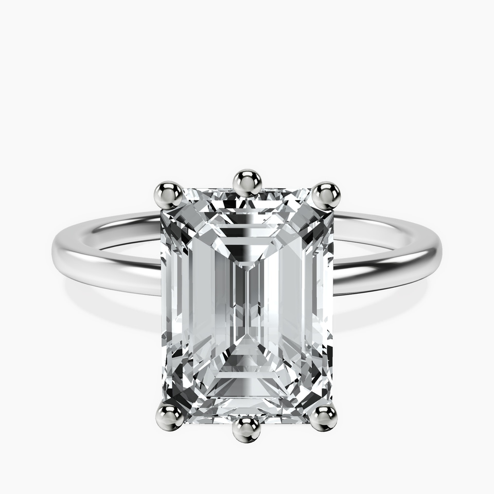 18kt White Gold Six Prong Solitaire 1.5mm Lab Diamond Ring front image