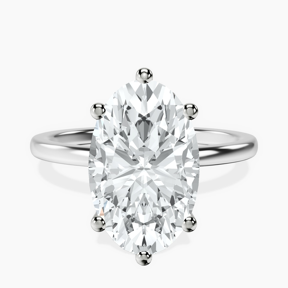 18kt White Gold Six Prong Solitaire 1.5mm Lab Diamond Ring front image