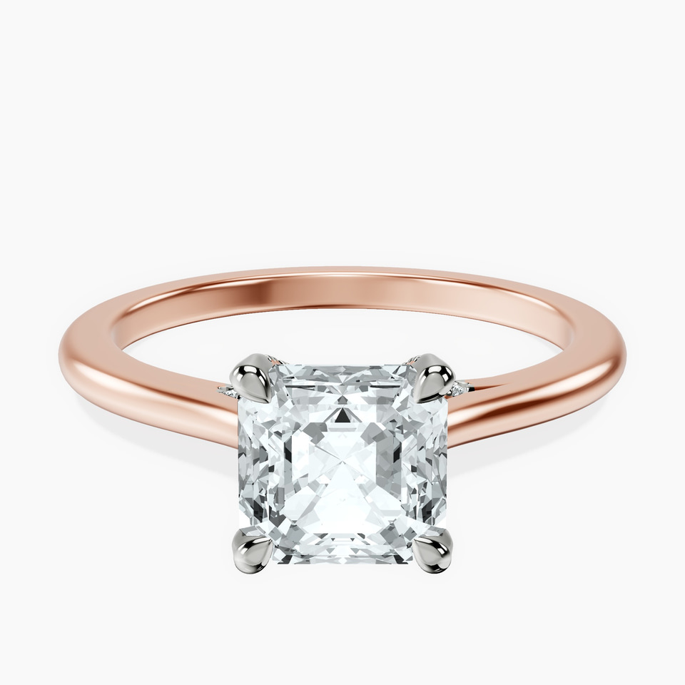 10kt Rose Gold Agnes Criss cross Prong Solitaire 1.5mm Lab Diamond Ring front image