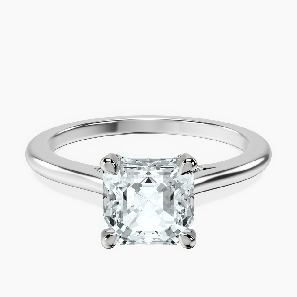 Platinum Agnes Criss cross Prong Solitaire 1.5mm Lab Diamond Ring front image