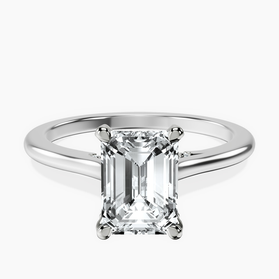 10kt White Gold Agnes Criss cross Prong Solitaire 1.5mm Lab Diamond Ring front image