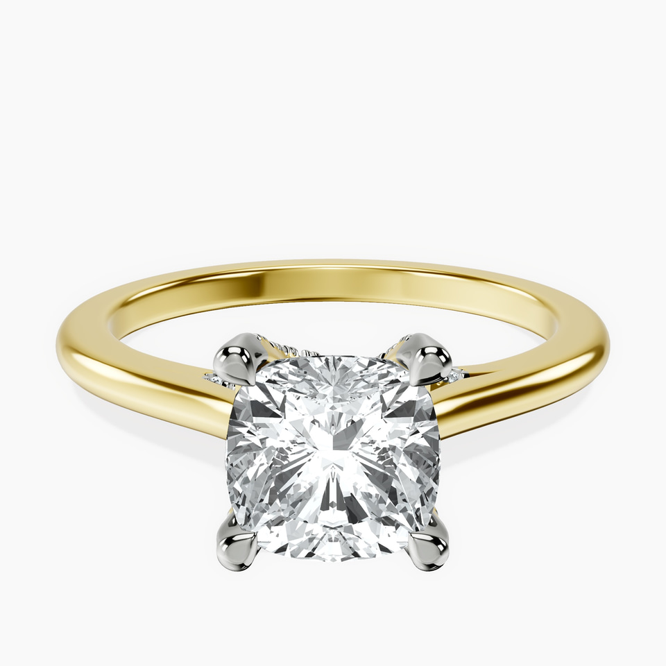 10kt Yellow Gold Agnes Criss cross Prong Solitaire 1.5mm Lab Diamond Ring front image