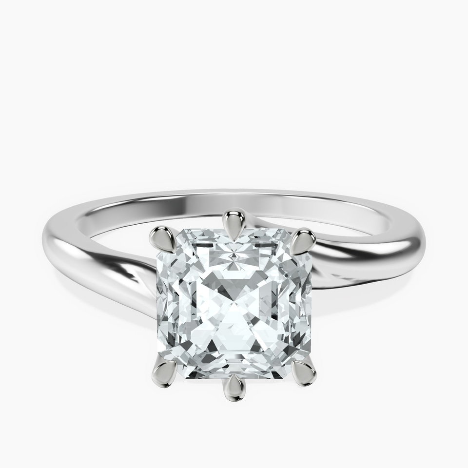 Platinum Seraphina Twist Prongs Solitaire 1.5mm Lab Diamond Ring front image