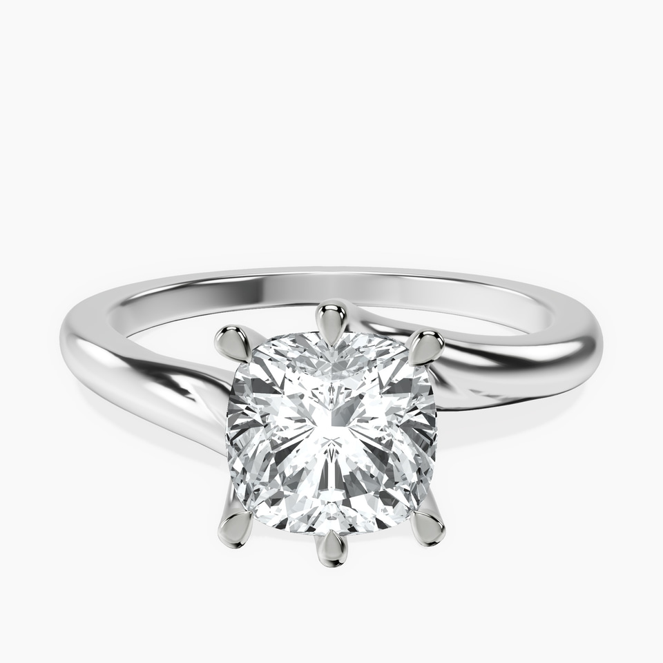 Platinum Seraphina Twist Prongs Solitaire 1.5mm Lab Diamond Ring front image