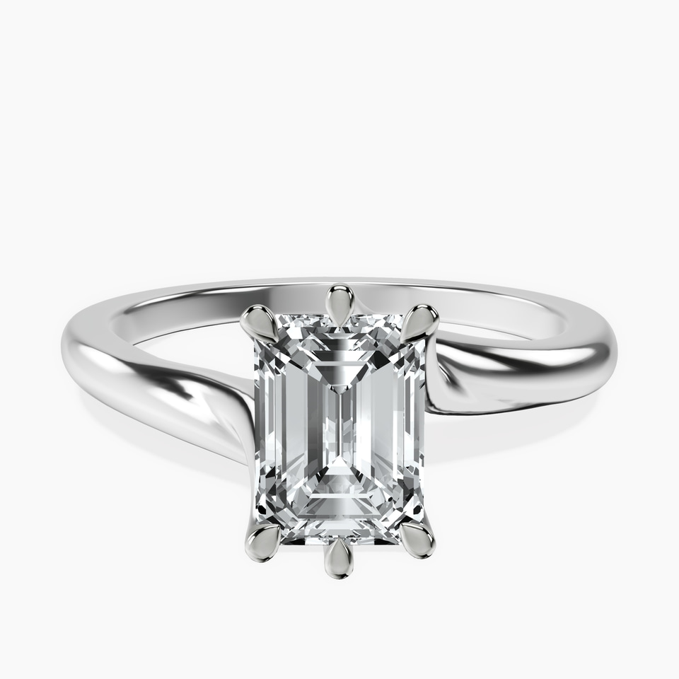 Platinum Seraphina Twist Prongs Solitaire 1.5mm Lab Diamond Ring front image