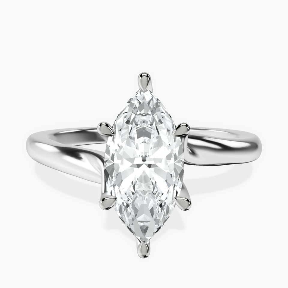 Platinum Seraphina Twist Prongs Solitaire 1.5mm Lab Diamond Ring front image