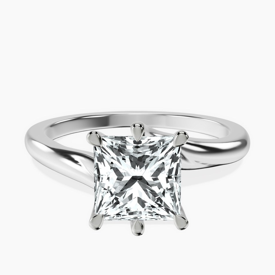 Platinum Seraphina Twist Prongs Solitaire 1.5mm Lab Diamond Ring front image