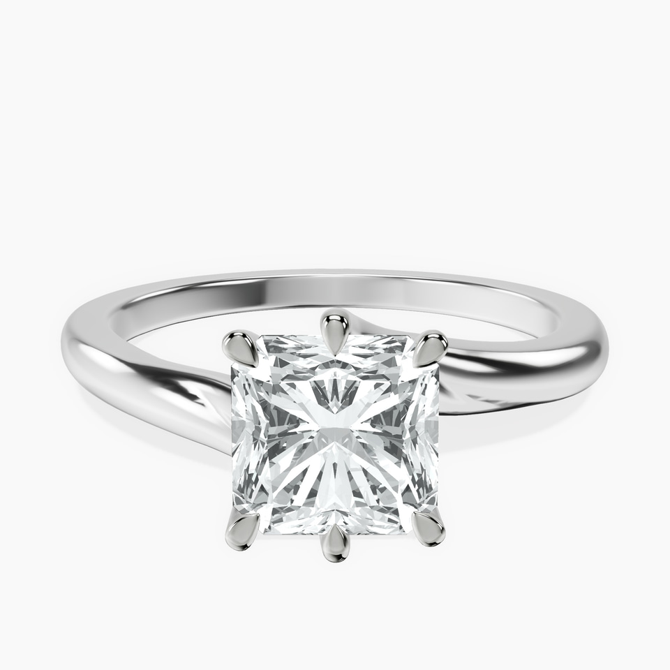 Platinum Seraphina Twist Prongs Solitaire 1.5mm Lab Diamond Ring front image