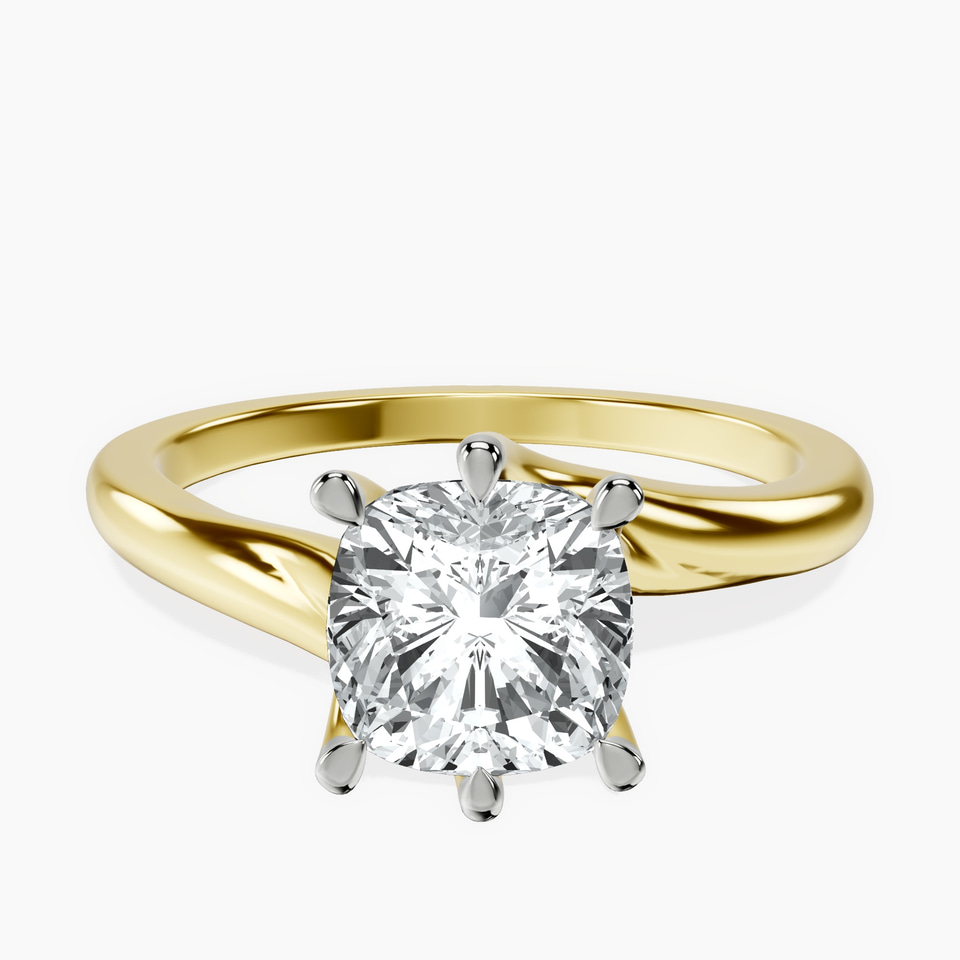 10kt Yellow Gold Seraphina Twist Prongs Solitaire 1.5mm Lab Diamond Ring front image