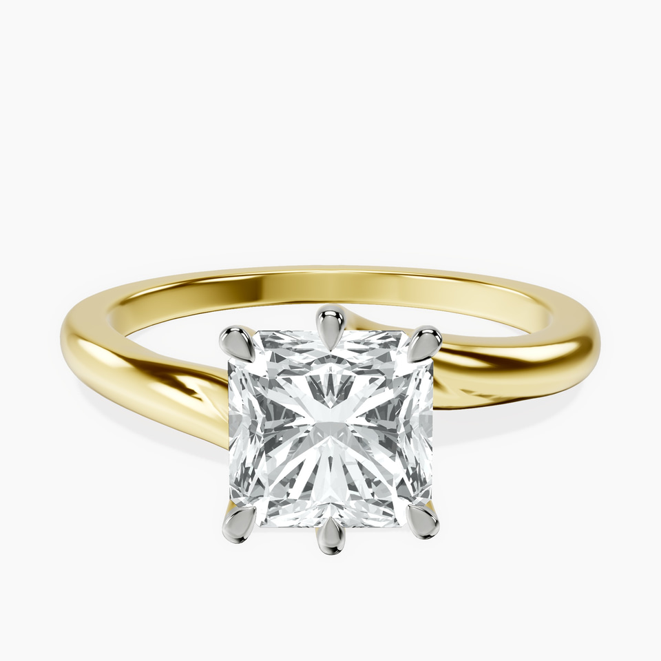 10kt Yellow Gold Seraphina Twist Prongs Solitaire 1.5mm Lab Diamond Ring front image