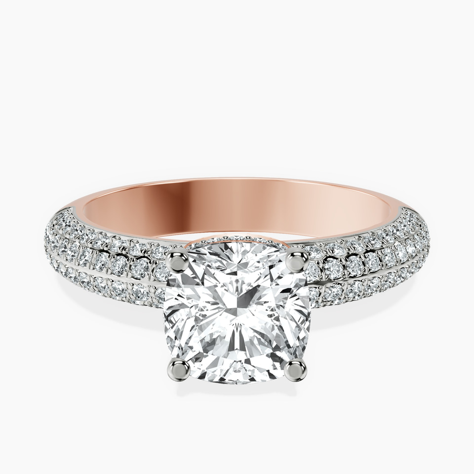 18ct Rose Gold Casimer Secret Halo Lab Diamond Ring front image