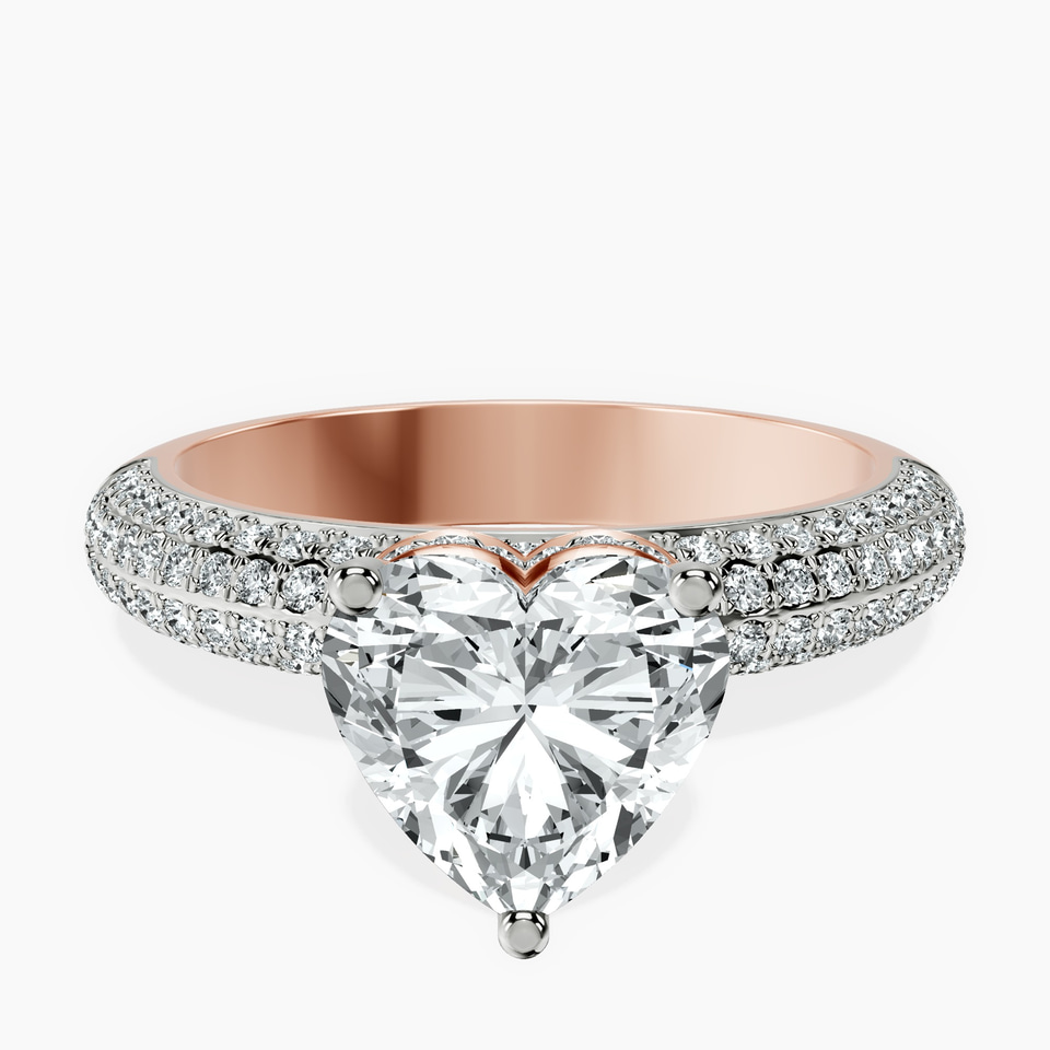 14ct Rose Gold Casimer Secret Halo Lab Diamond Ring front image