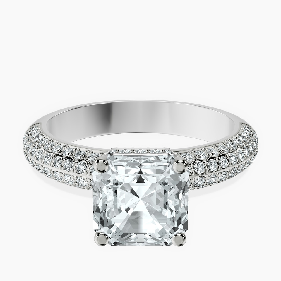 Platinum Casimer Secret Halo Lab Diamond Ring front image