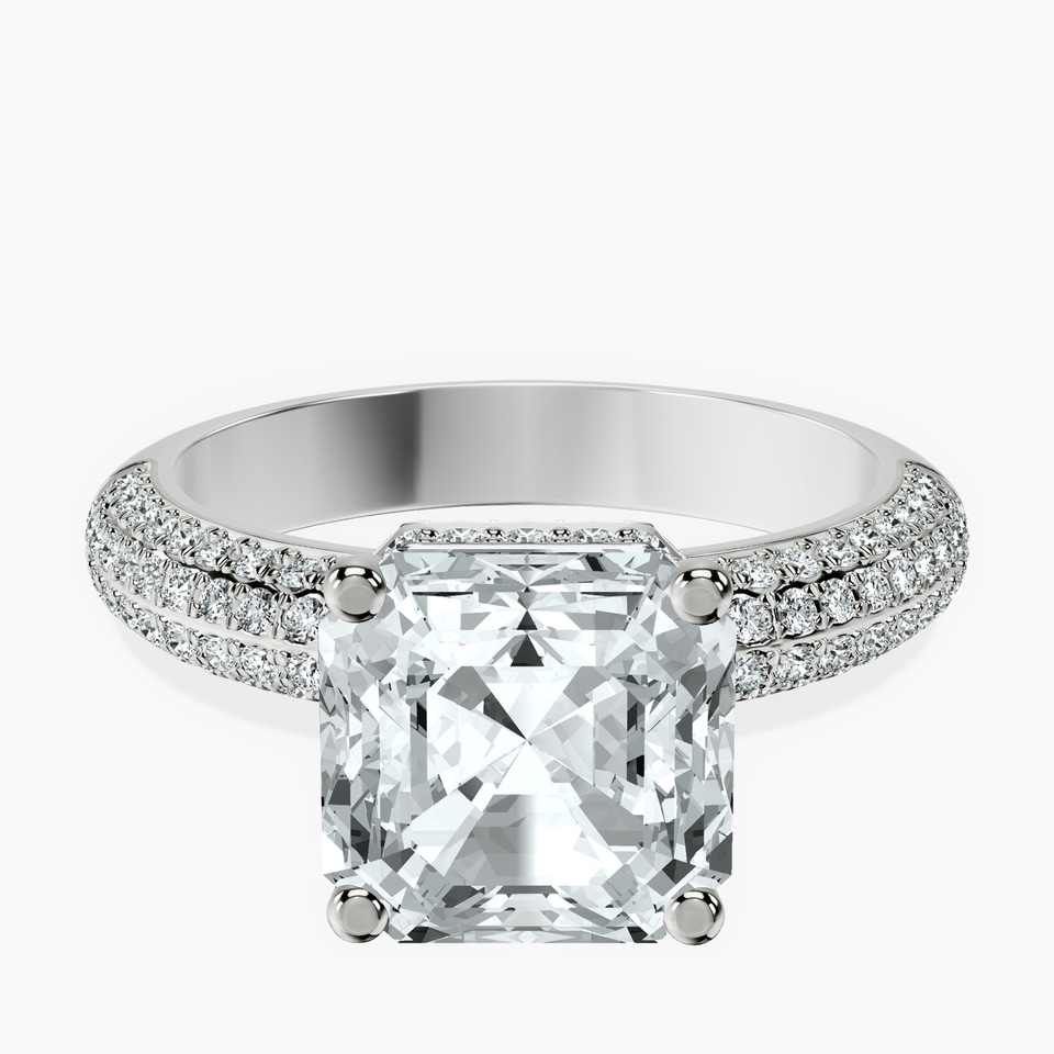 Platinum Casimer Secret Halo Lab Diamond Ring front image