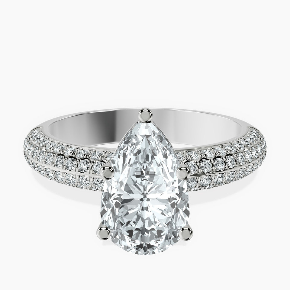 9ct White Gold Casimer Secret Halo Lab Diamond Ring front image