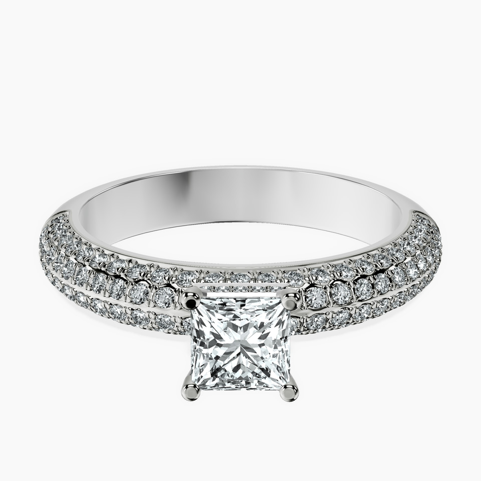 10kt White Gold Casimer Secret Halo Lab Diamond Ring front image